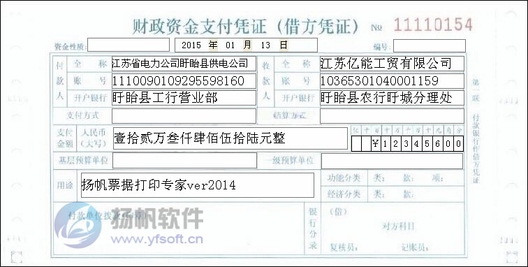 财政资金支付凭证